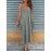 Deep V Neck Cami Dress With Pocket, Solid Casual Every Day Dress For Spring & Summer, Women's Clothing